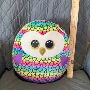 Ty Multicolor Owl Plush Pillow
